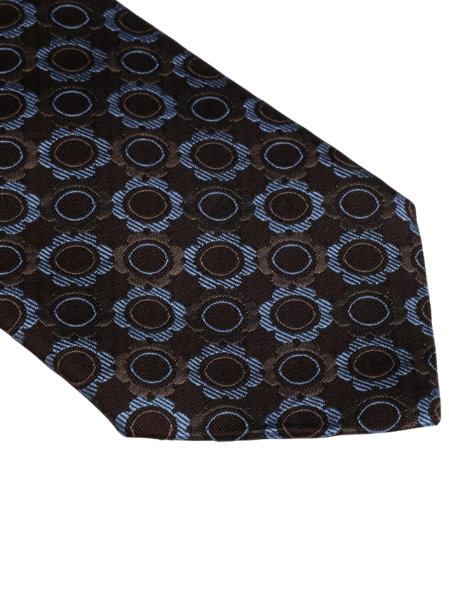 Navy Pattern Silk Tie