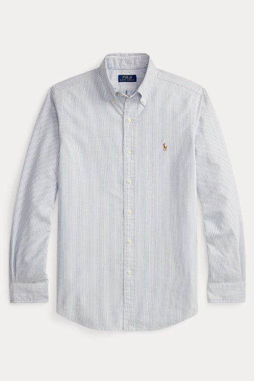 Custom Fit Oxford Shirt Blue/White Stripe