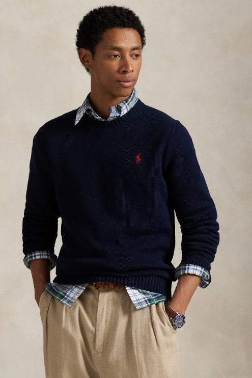 Cotton Crewneck Jumper Hunter Navy