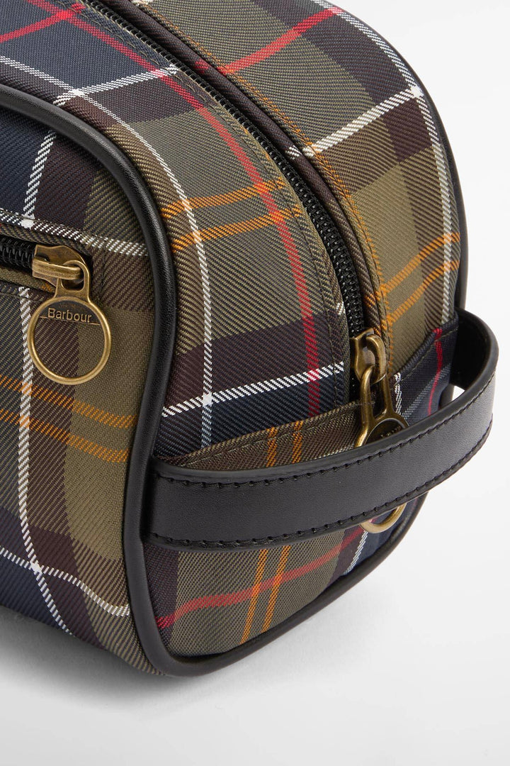 Barbour Tartan Washbag Olive