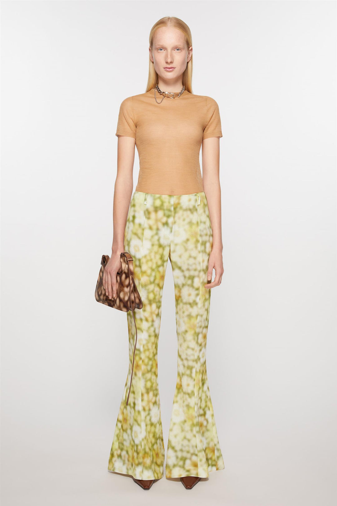 FLUID PRINT TROUSERS - GREEN MULTI