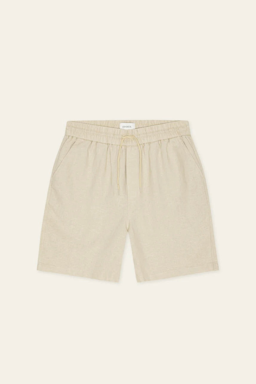 Drawstring Linen Shorts Light Sand