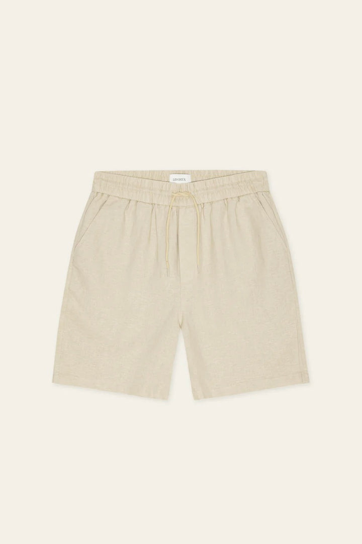 Drawstring Linen Shorts Light Sand