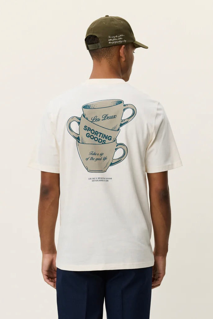 LES DEUX Ben Artist T-Shirt Eggnog White - Dale