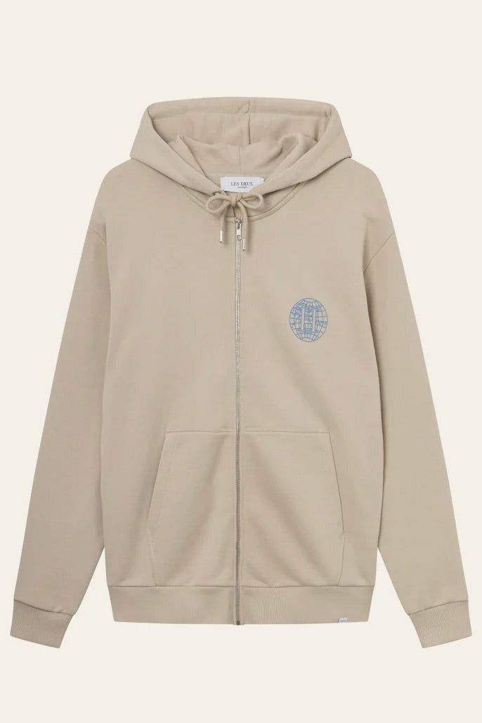 Globe zipper Hoodie