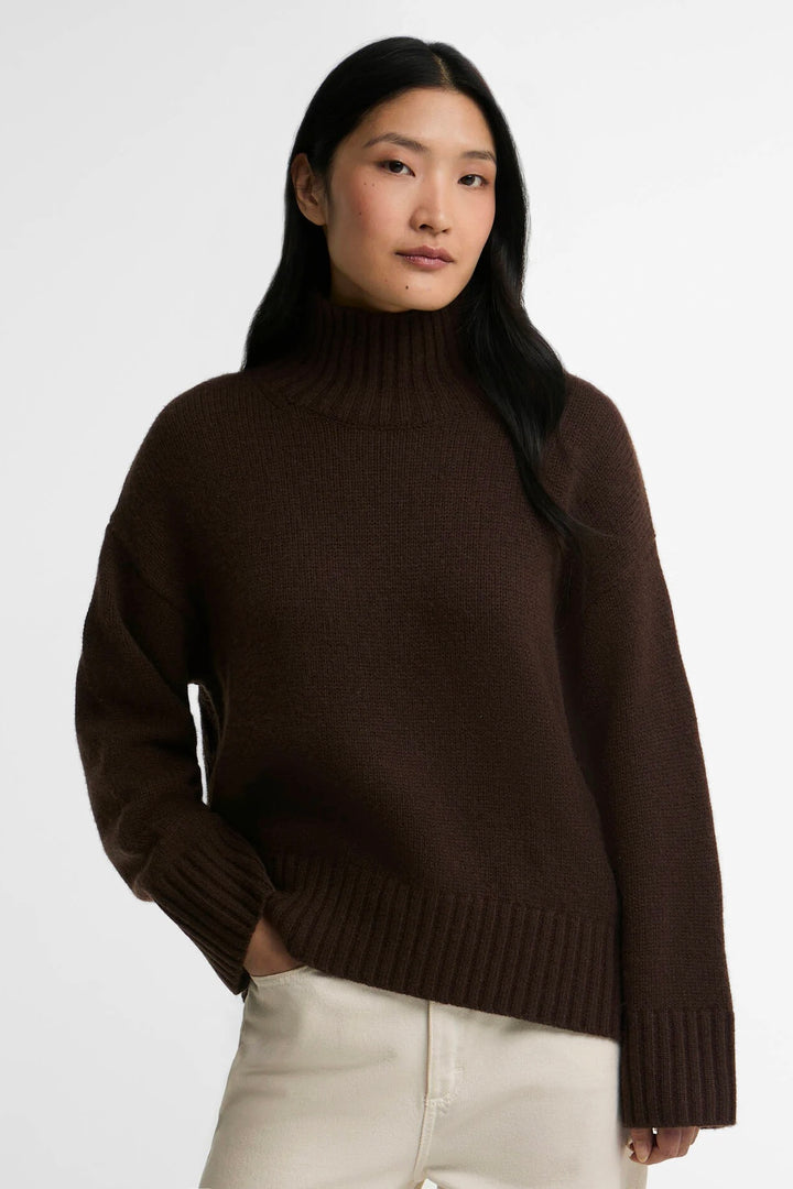 Woodhouse Cashmere-Blend Funnel Neck Jumper Rustic