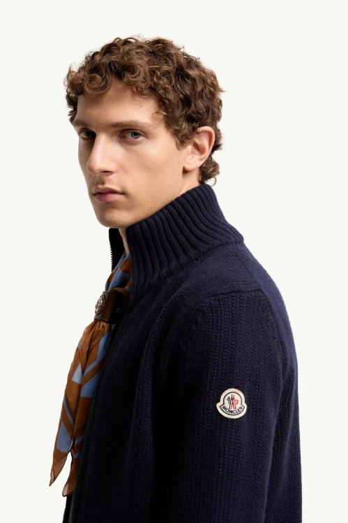 Wool & Cashmere Blend Cardigan Dark Blue