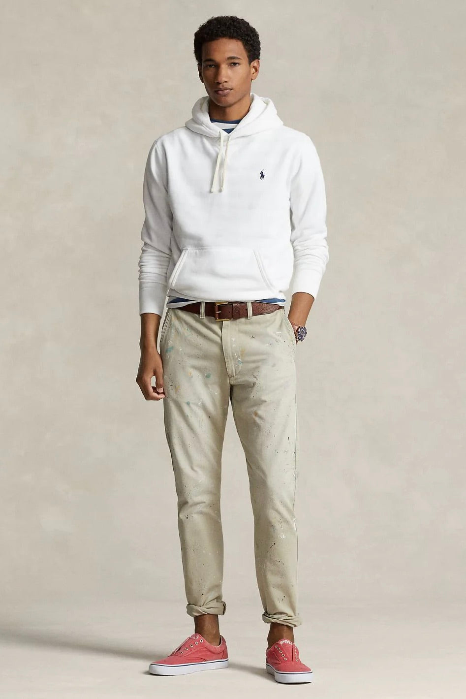 The RL Fleece Hoodie White