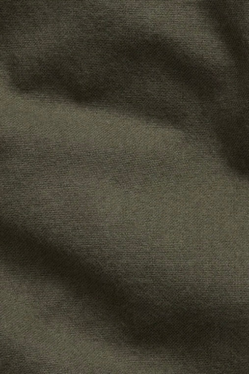Custom Fit Brushed Flannel Shirt Ranger Green