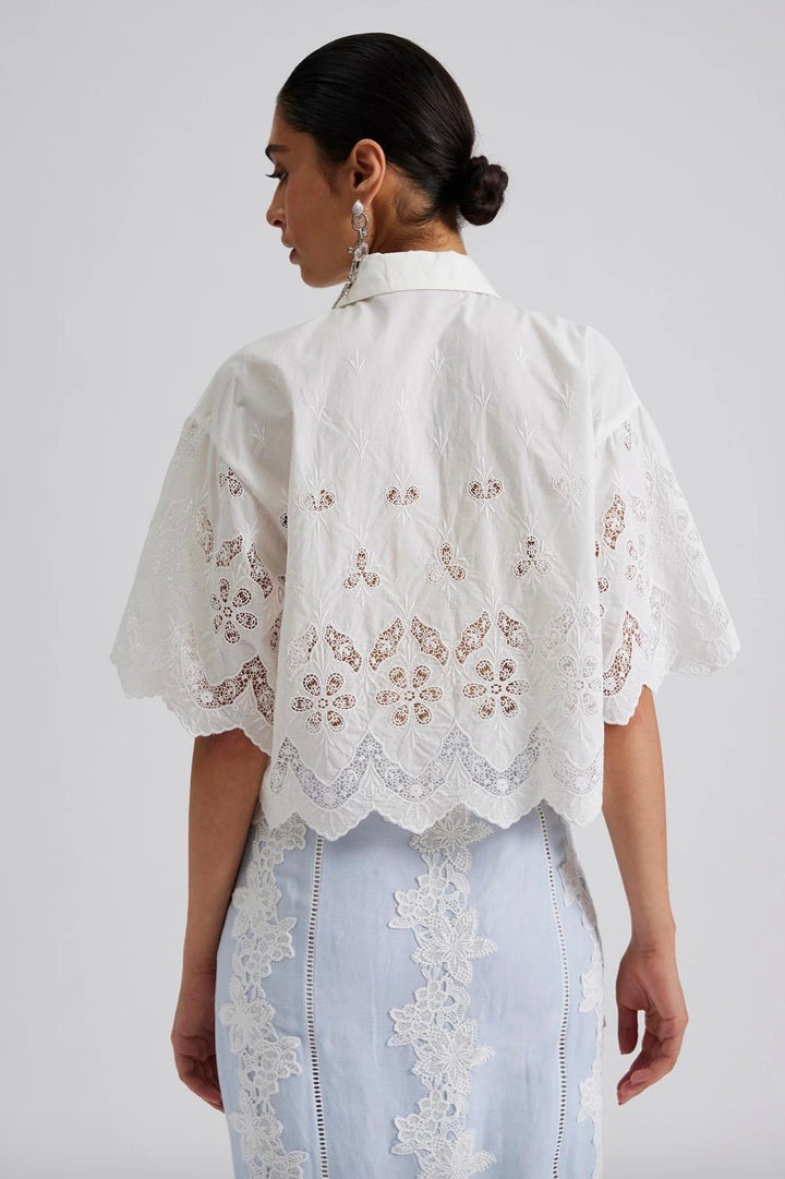 BY MALINA - Bibi short sleeve embroidered blouse - Dale
