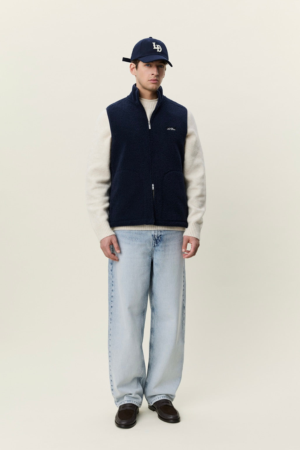 Patch Teddy Vest Dark Navy