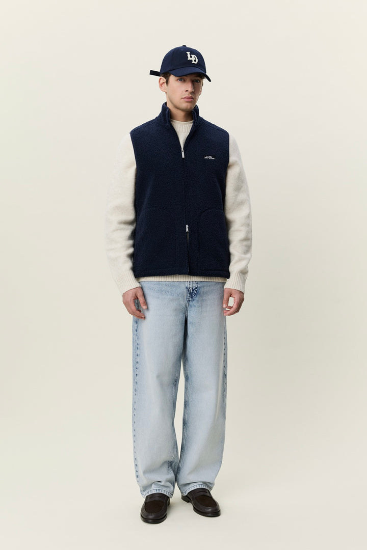 Patch Teddy Vest Dark Navy