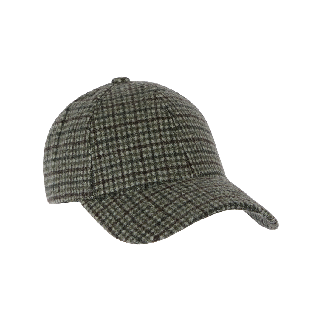 Wool Cap Checker Olive