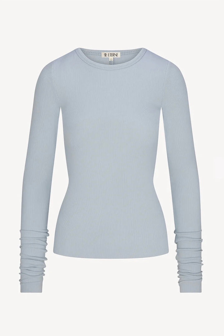 Long Sleeve Fitted Top Dusty Blue
