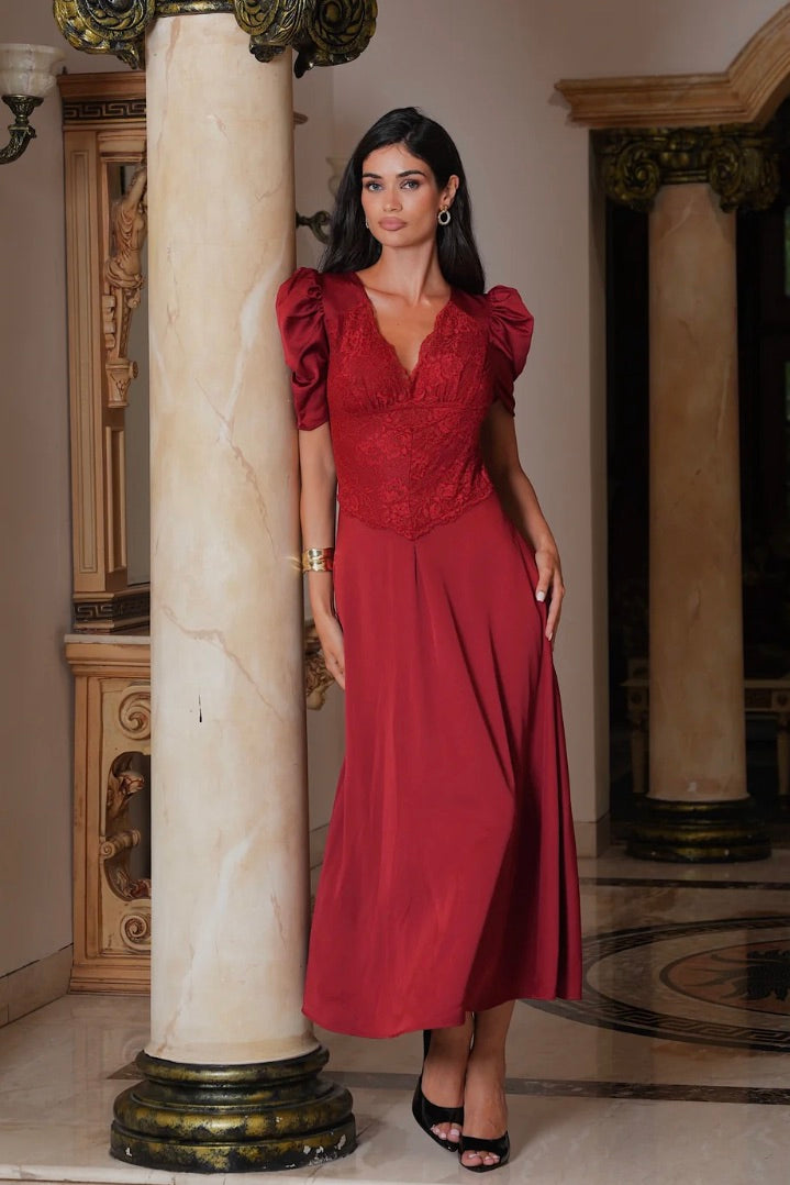 Francis Midi Dress Red