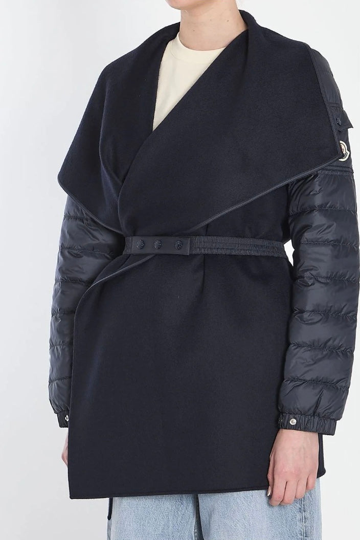 Wool Blend Down Cape