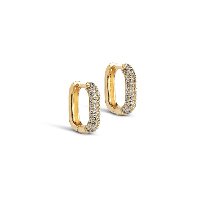 HOOPS, SPARKLING SQUARE gold 15 mm