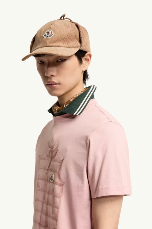 Down Jacket Print Cotton T-Shirt Pink