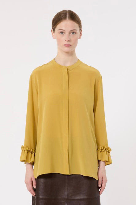 Silk Crêpe de Chine Shirt Yellow