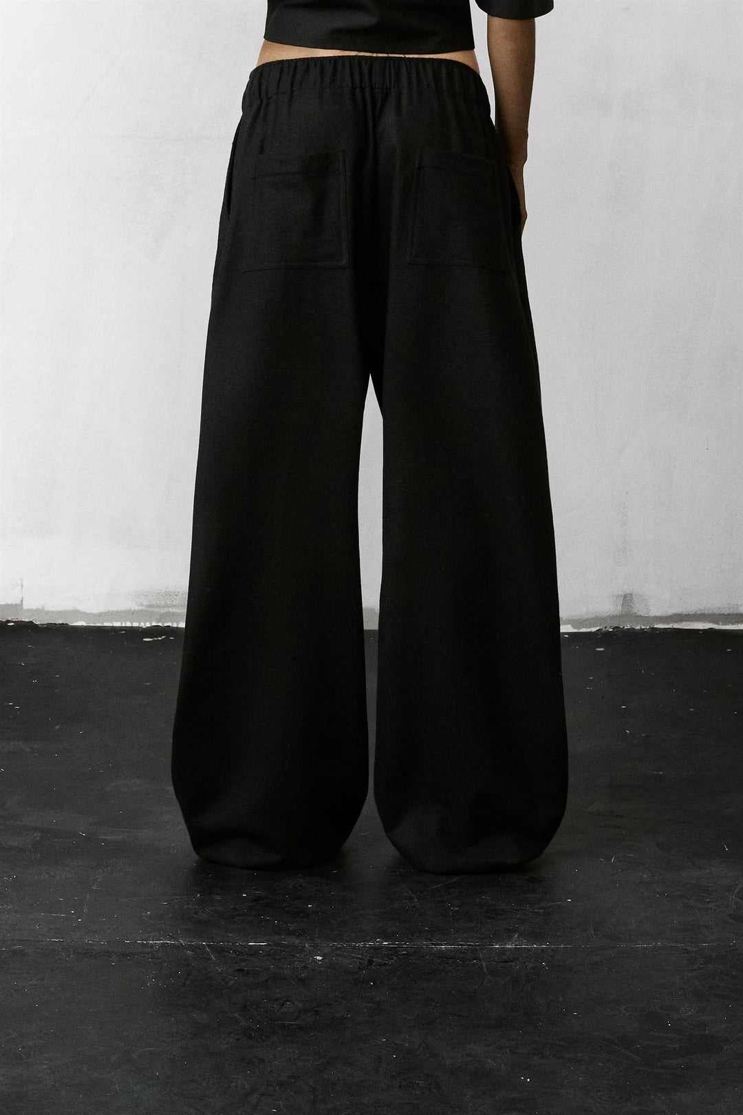 Dora Flannel Wool Trousers Black