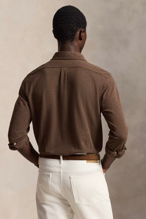 Featherweight Long Sleeve Mesh Shirt Nutmeg Brown Heather