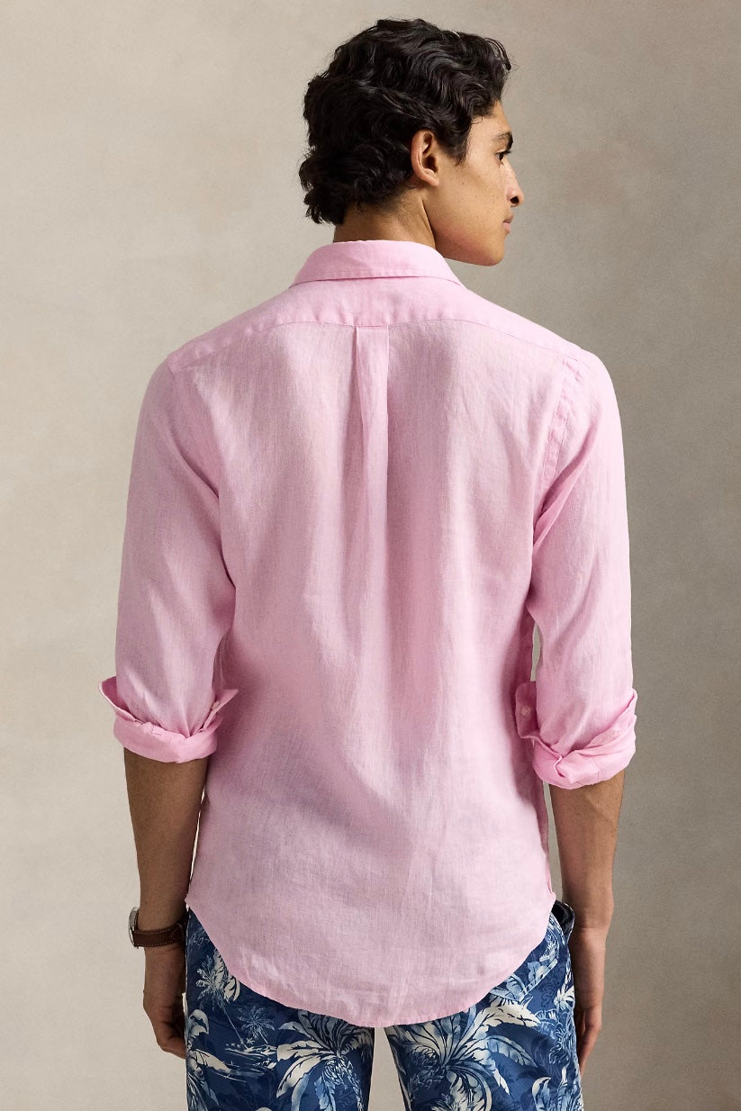 Custom Fit Linen Shirt Carmel Pink