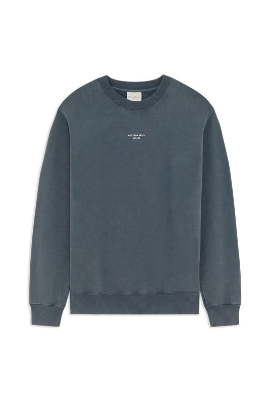 Washed Classic Slogan Sweatshirt Dark Grey