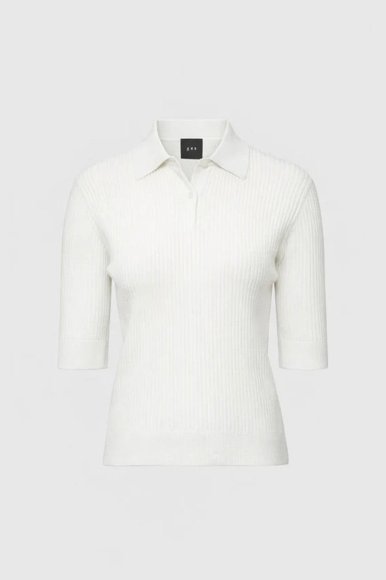 Ella Polo Knit White