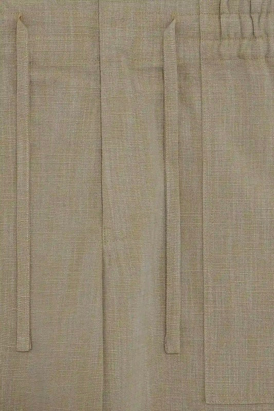 Pantalon Elastiqué Coton Khaki