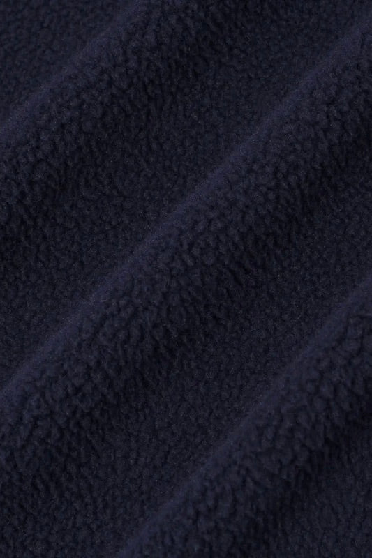 Slogan Zipped Sherpa Jacket Navy