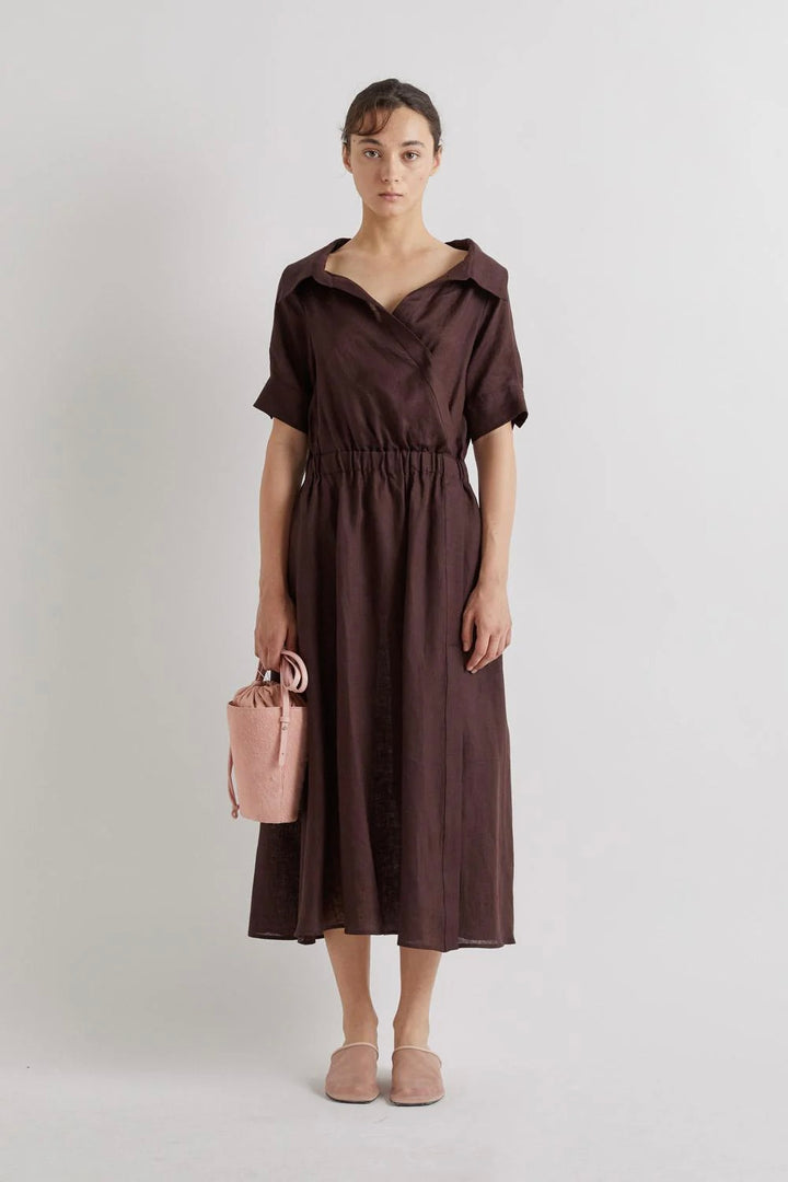 Linen Midi Dress Moka