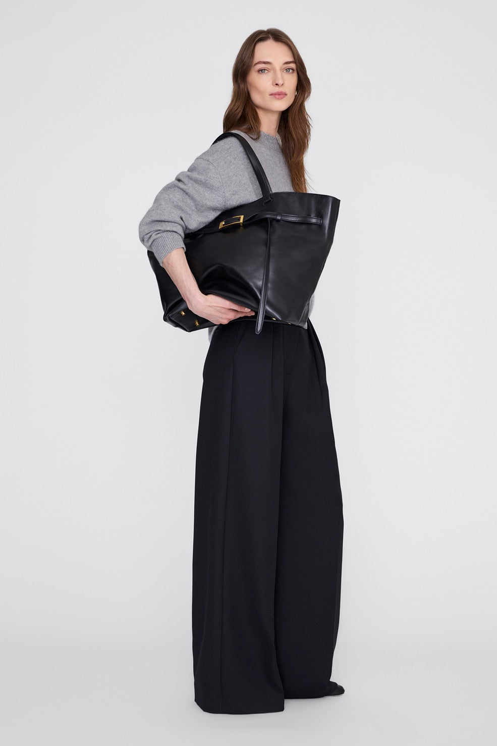 Elly Tote Small Grained Leather Black
