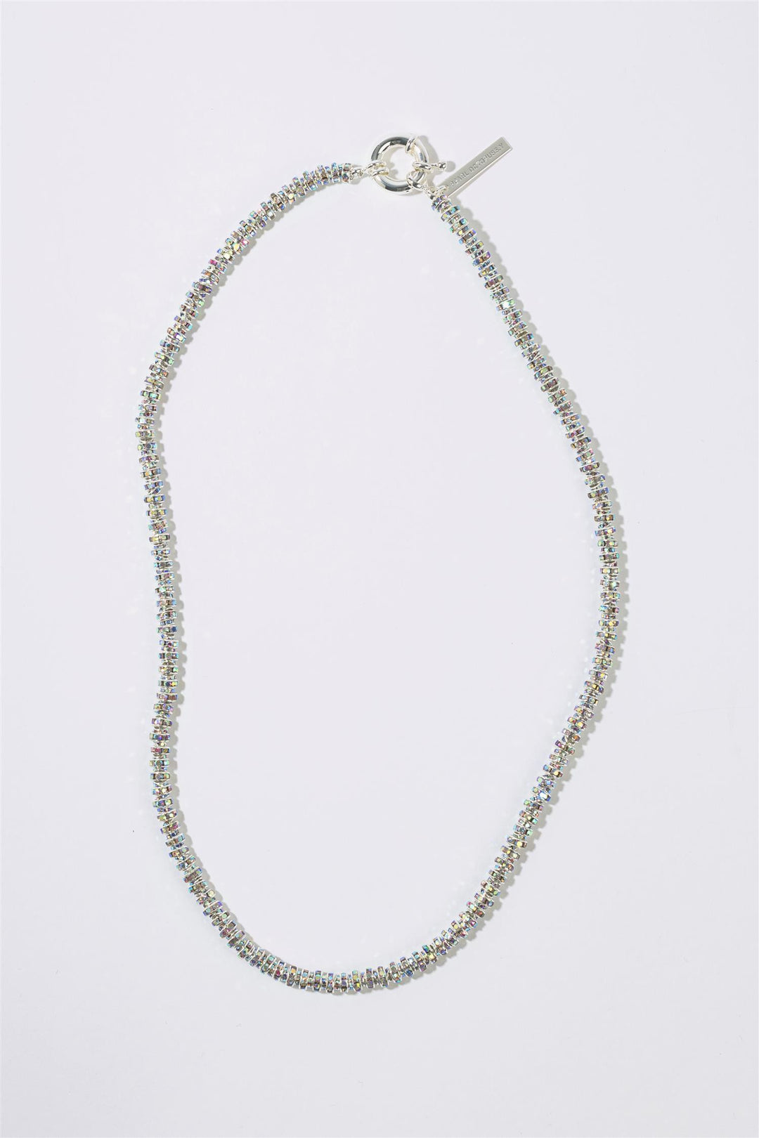 Skinny Diamond Necklace Silver