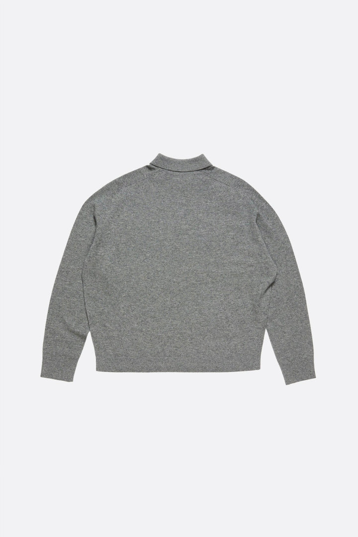 ACNE STUDIOS Wool Knit Polo Dark Grey - Dale