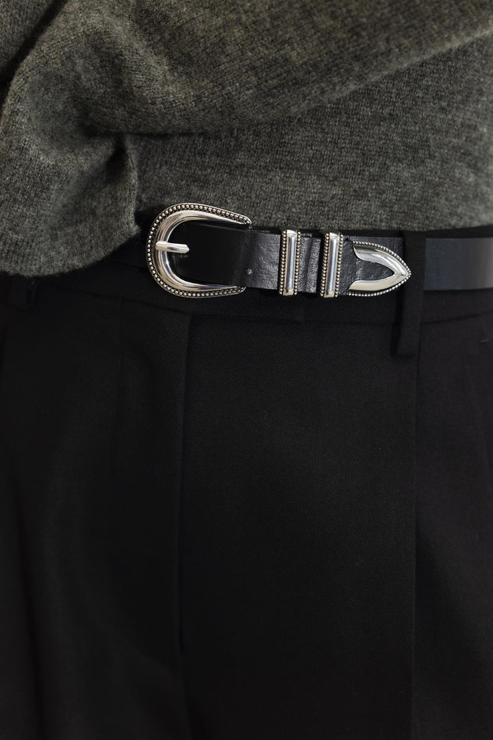 Aubrey Belt Black Silver