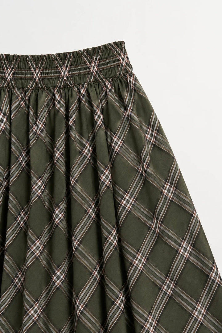 Dagny Skirt Green/White Check