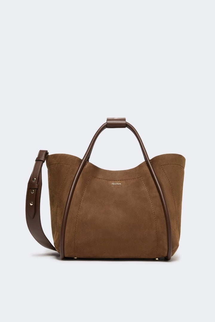 Small Nubuck Leather Marine Bag Dark Brown