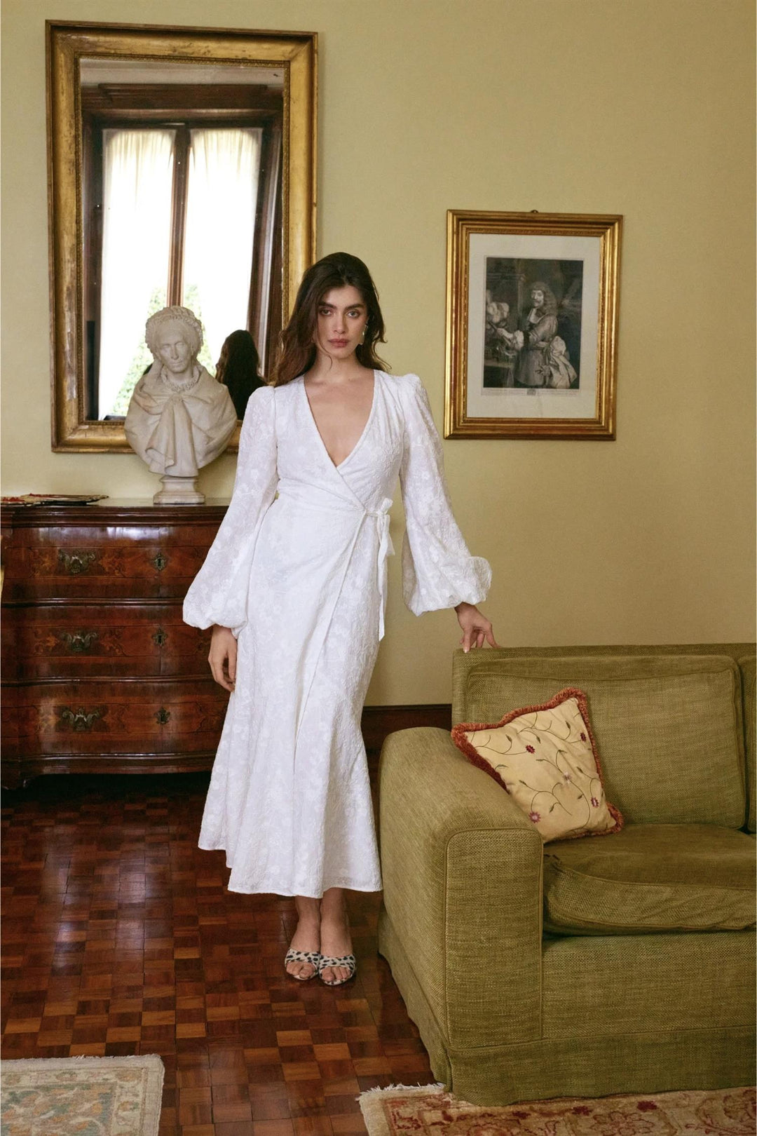 Portofino Maxi Dress White Embroidery