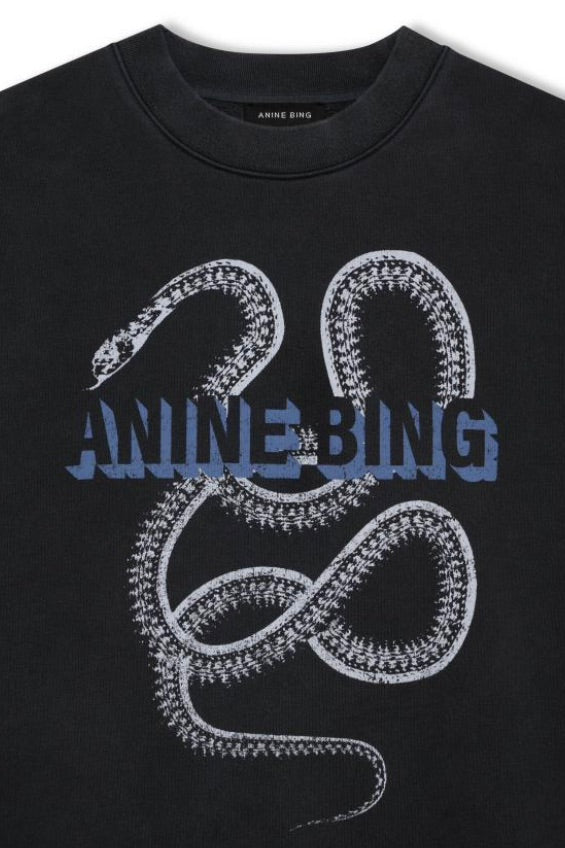 Harvey Crew Sweatshirt Snake Washed Black