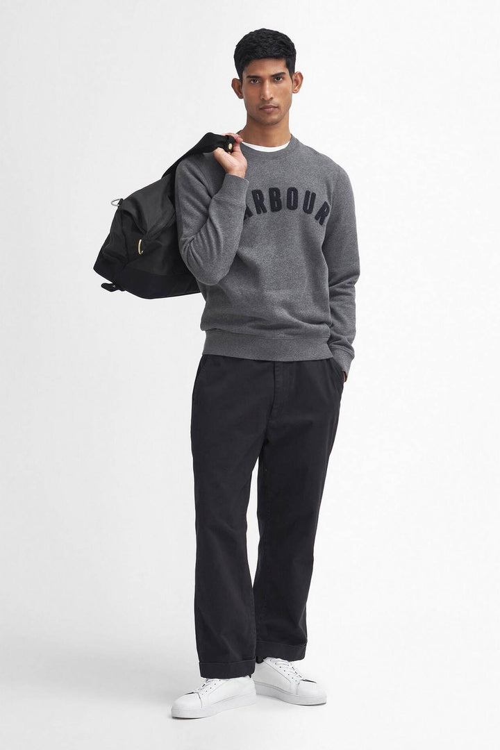 Barbour Prep Logo Sweatshirt Mid Grey Marl