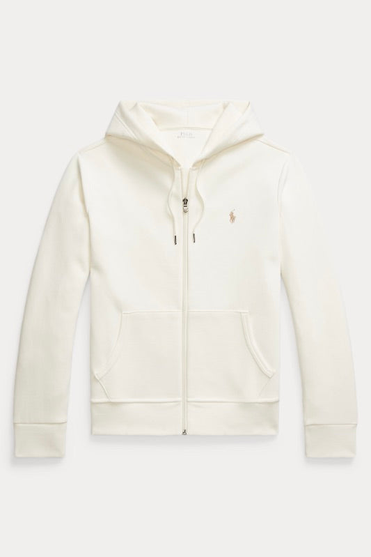 Double-Knit Full-Zip Hoodie Pale Cream