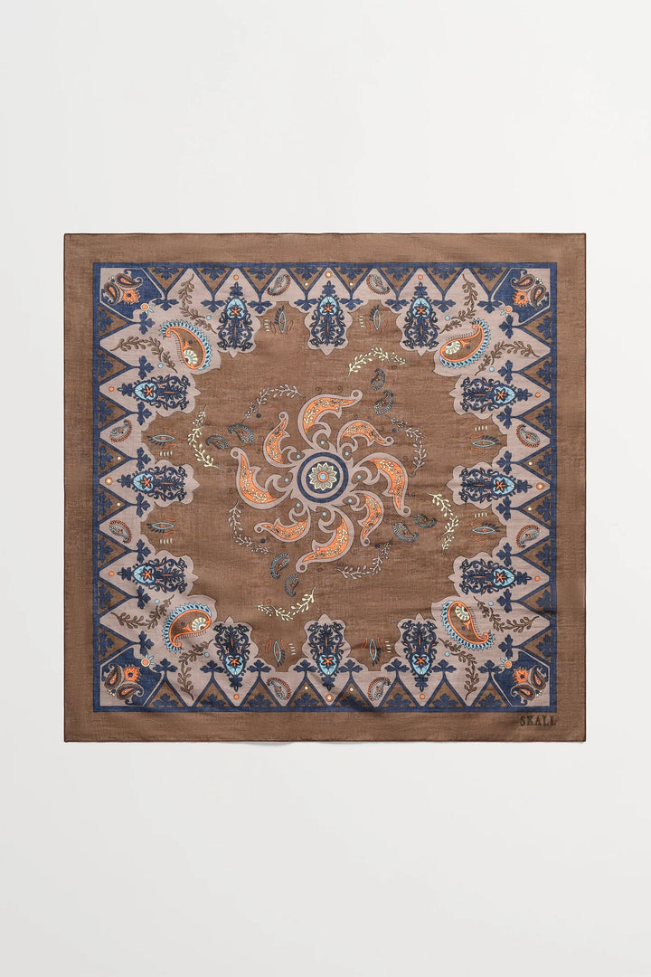 Pippa Scarf Brown Paisley Print