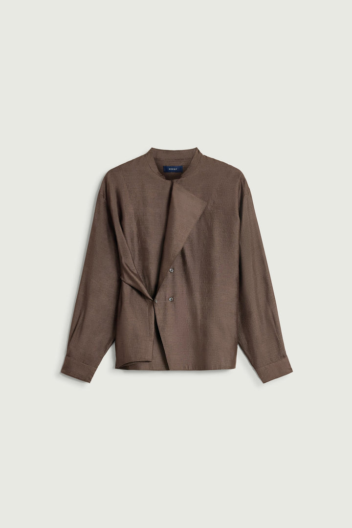 Hampton Silk Blouse Marron Fonce