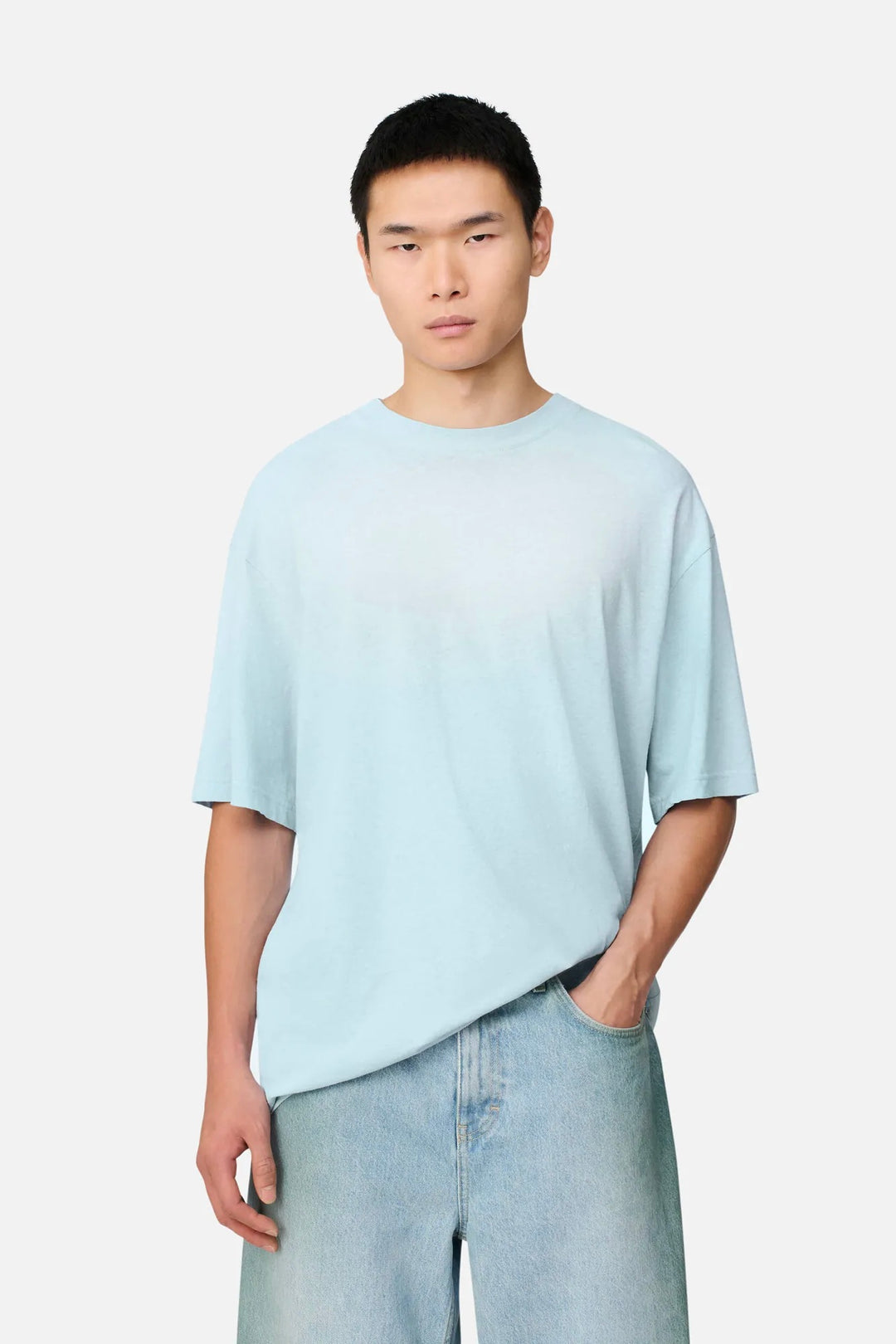 Bubble Reverse T-shirt Powder Blue