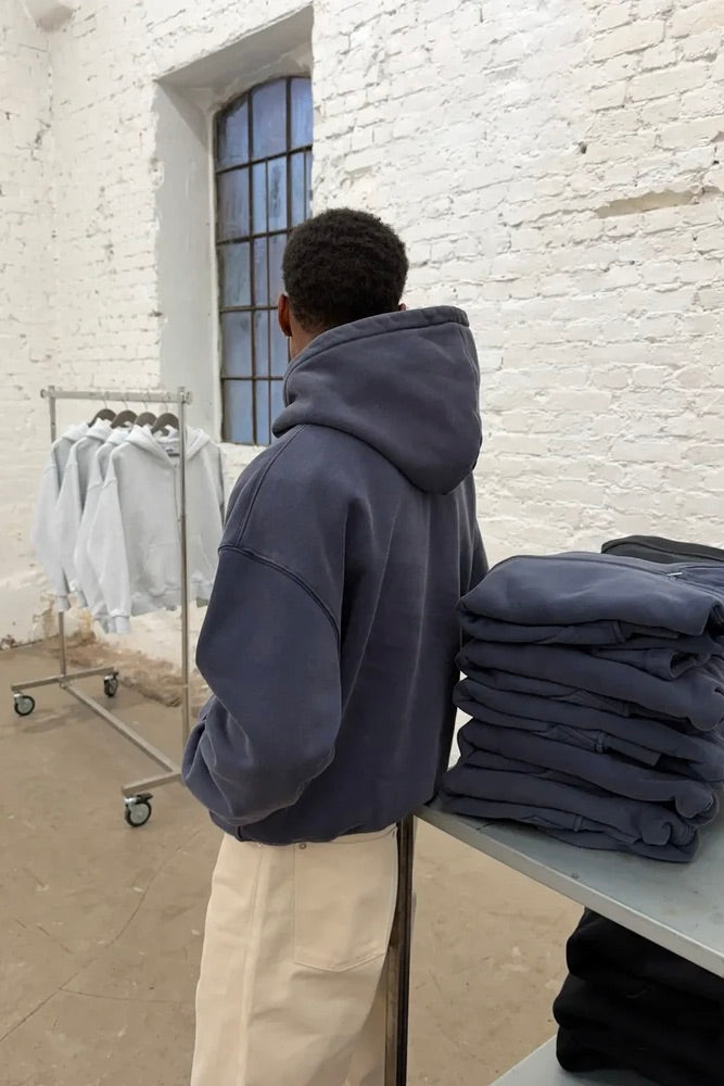 Vintage Navy Logo Hoodie
