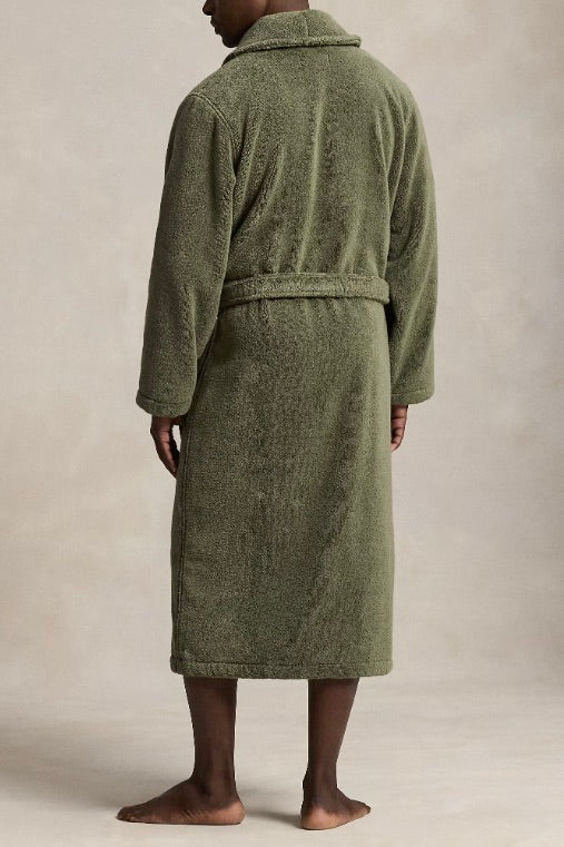 Shawl-Collar Terry Robe Cruise Olive