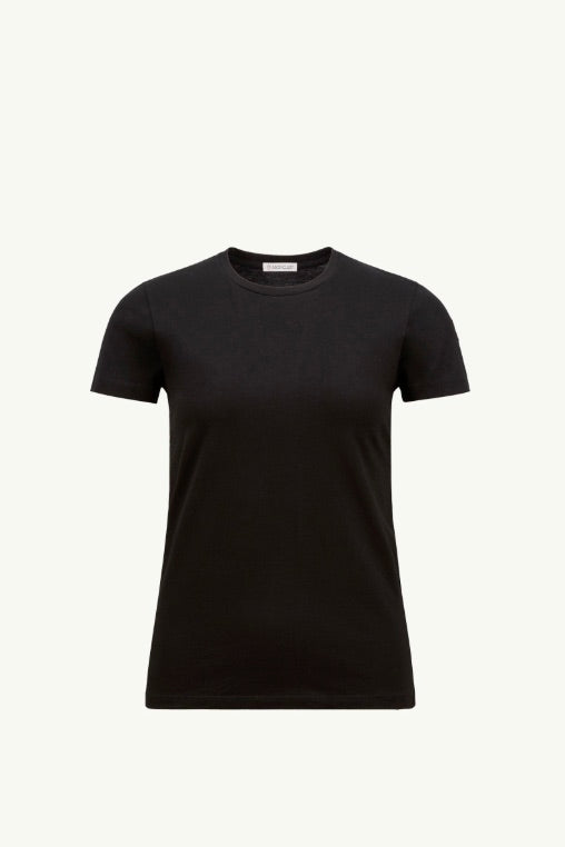 MONCLER Logo Patch Cotton Jersey T-Shirt Black - Dale