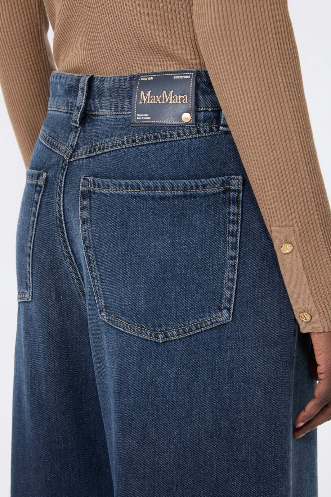 Wide Cotton Denim Jeans Midnight Blue