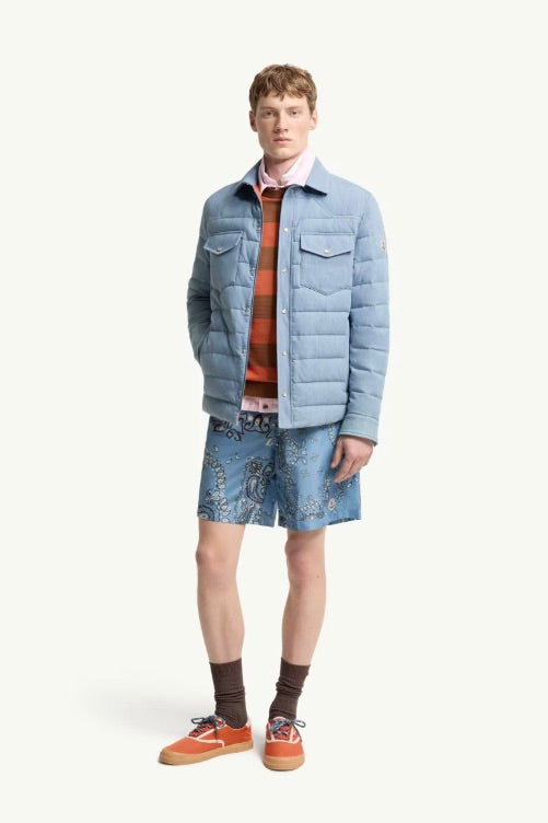 Tiriol Denim Down Shirt Jacket Pastel Blue