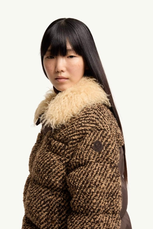 Dynamique Bouclé Short Down Jacket Brown